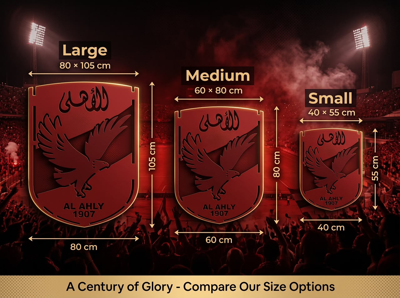 Al Ahly LED Wood Wall Art