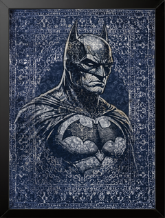 Batman Tapestry Blue Frame framed wall art by BYMS