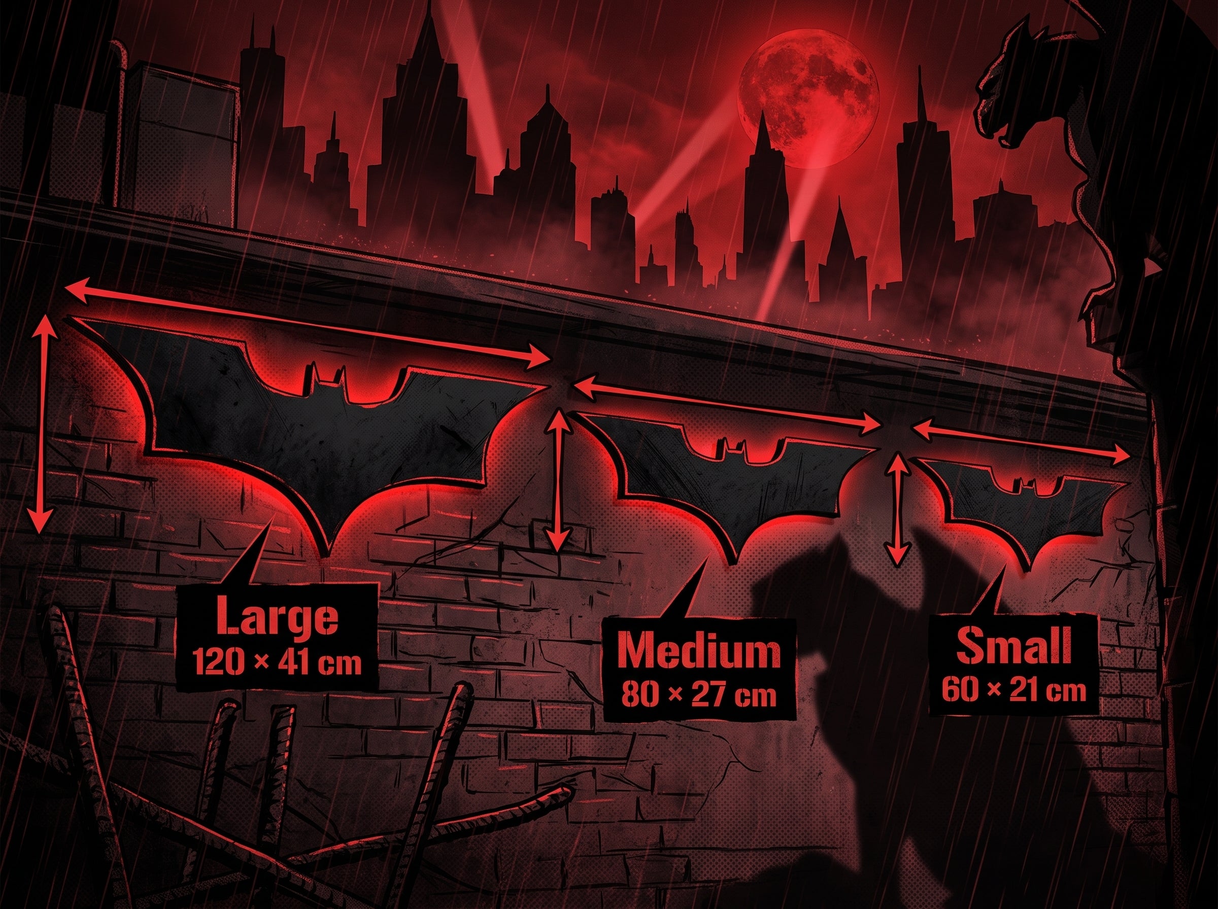 Bat Signal LED Wood Wall Art