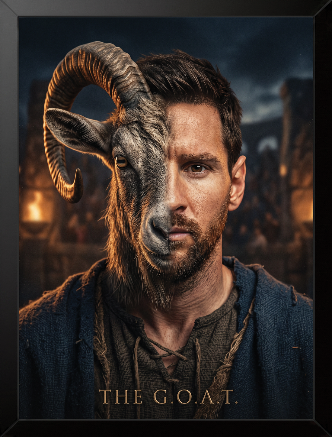 Messi GOAT Frame framed wall art by BYMS
