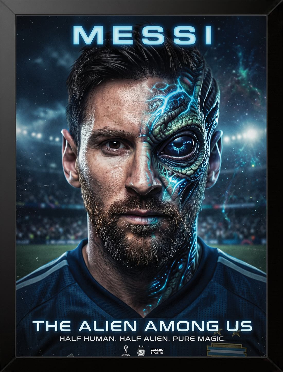 Messi Alien Frame framed wall art by BYMS