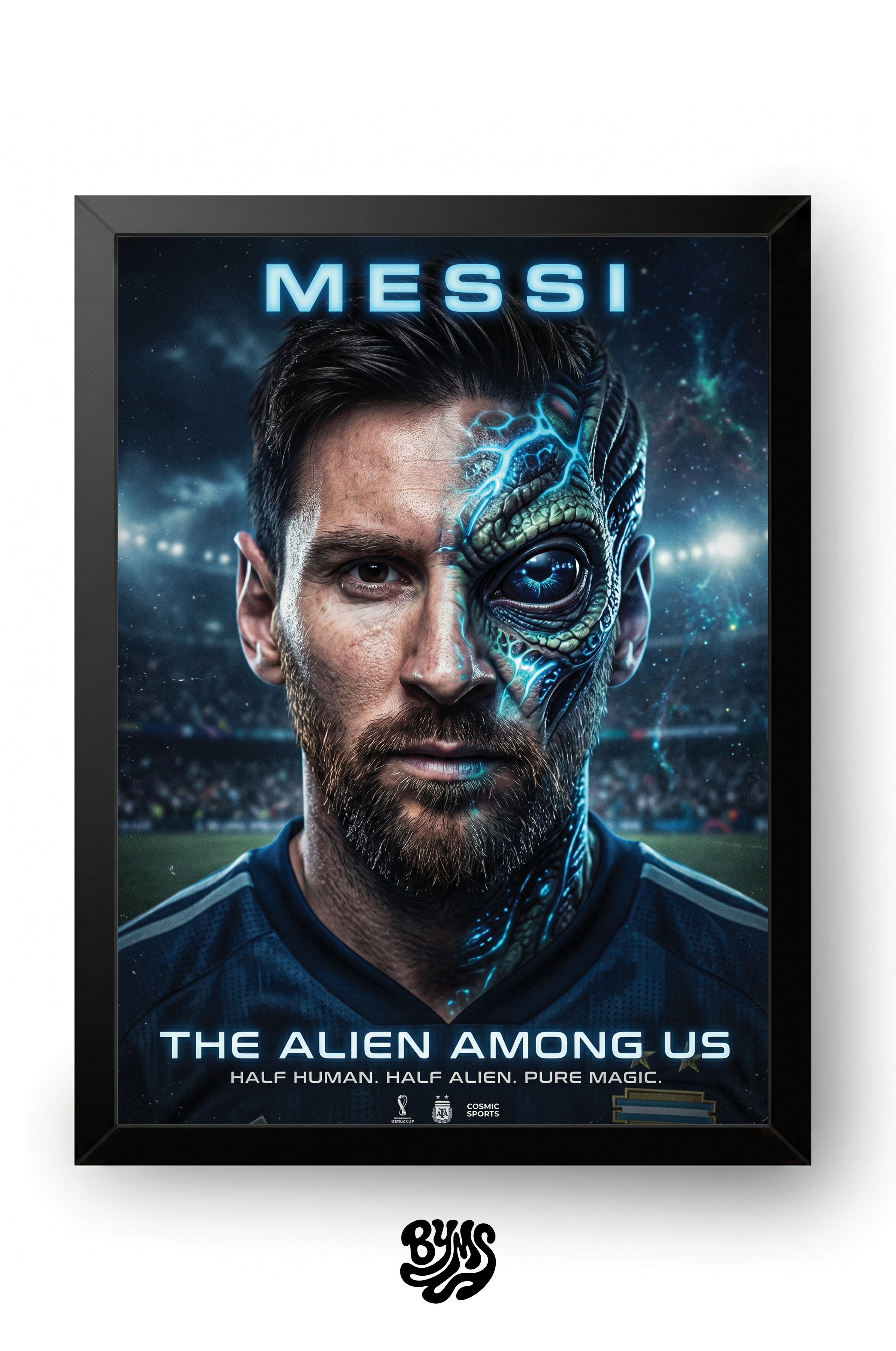 Messi Alien Frame framed wall art by BYMS