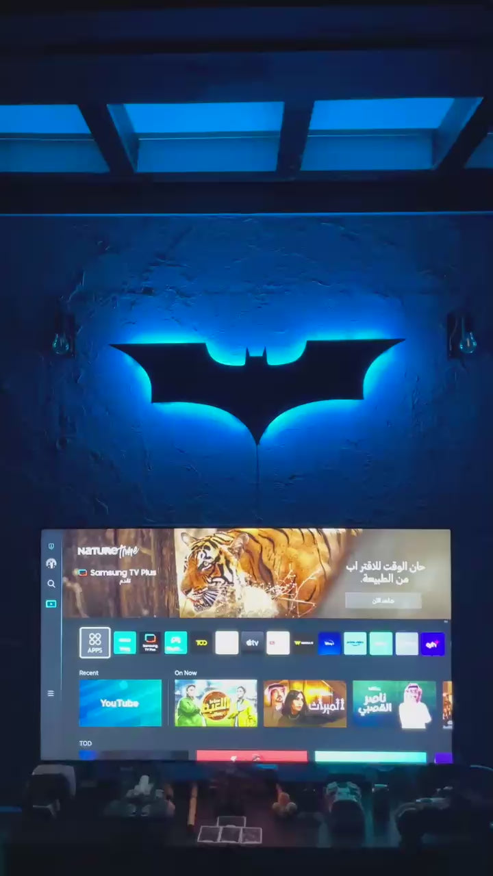 Bat Signal LED Wood Wall Art